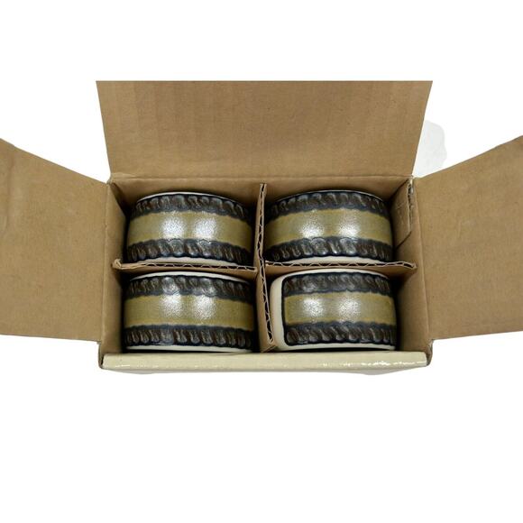 Vintage Mikasa Arabella Ceramic Napkin Rings/Holder Set of 4 New in Original Box - Picture 1 of 9